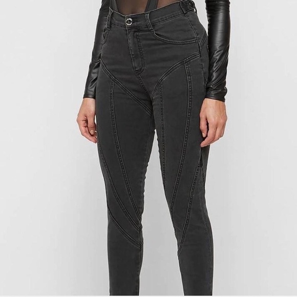 Manière De Voir 
CONTOUR SEAM DETAIL SKINNY JEANS - WASHED
BLACK - Picture 3 of 9